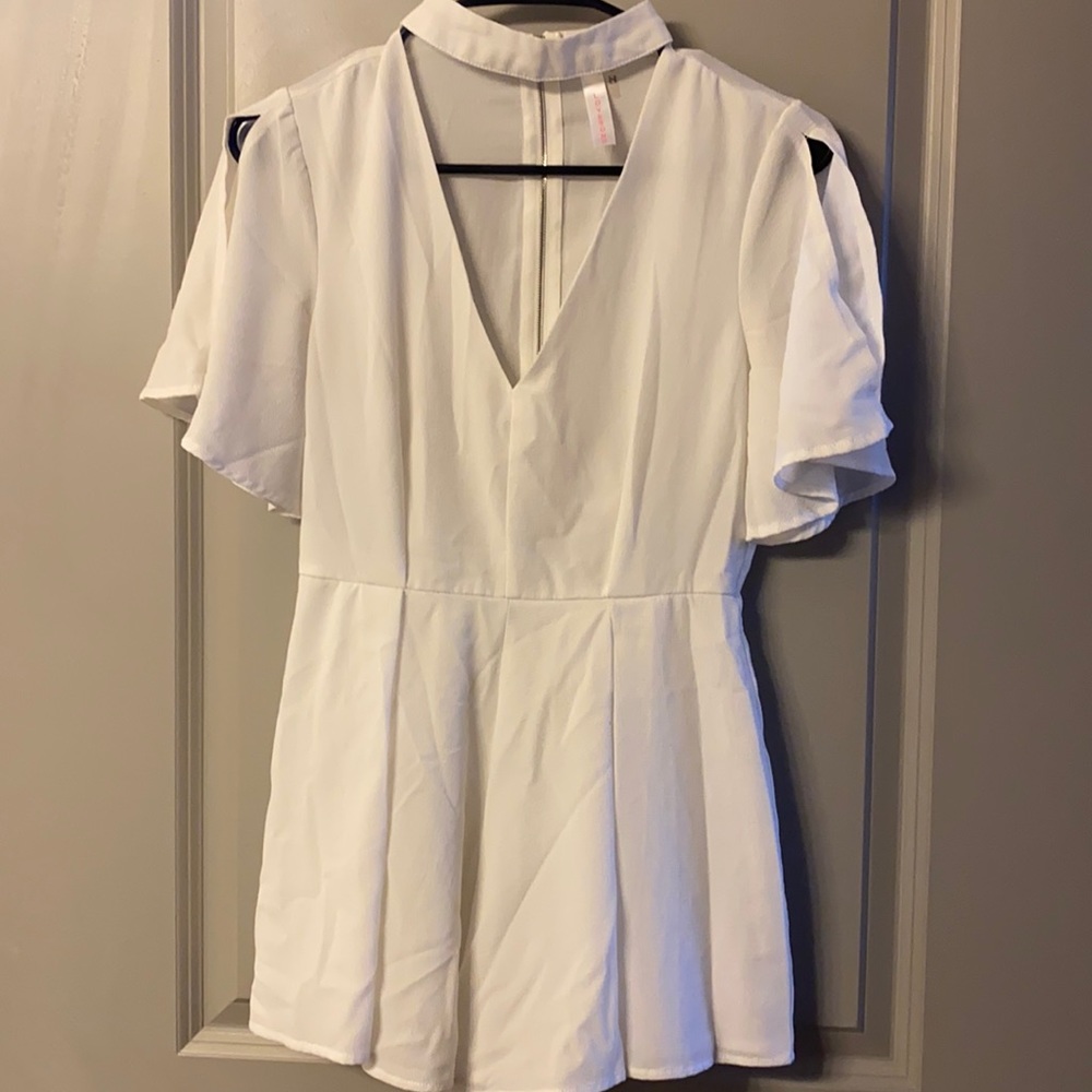 White romper dress